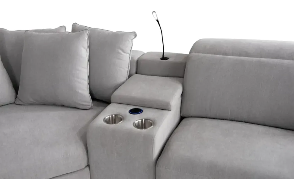 Lexi II 5p Piece Sectional With Armless Recliner