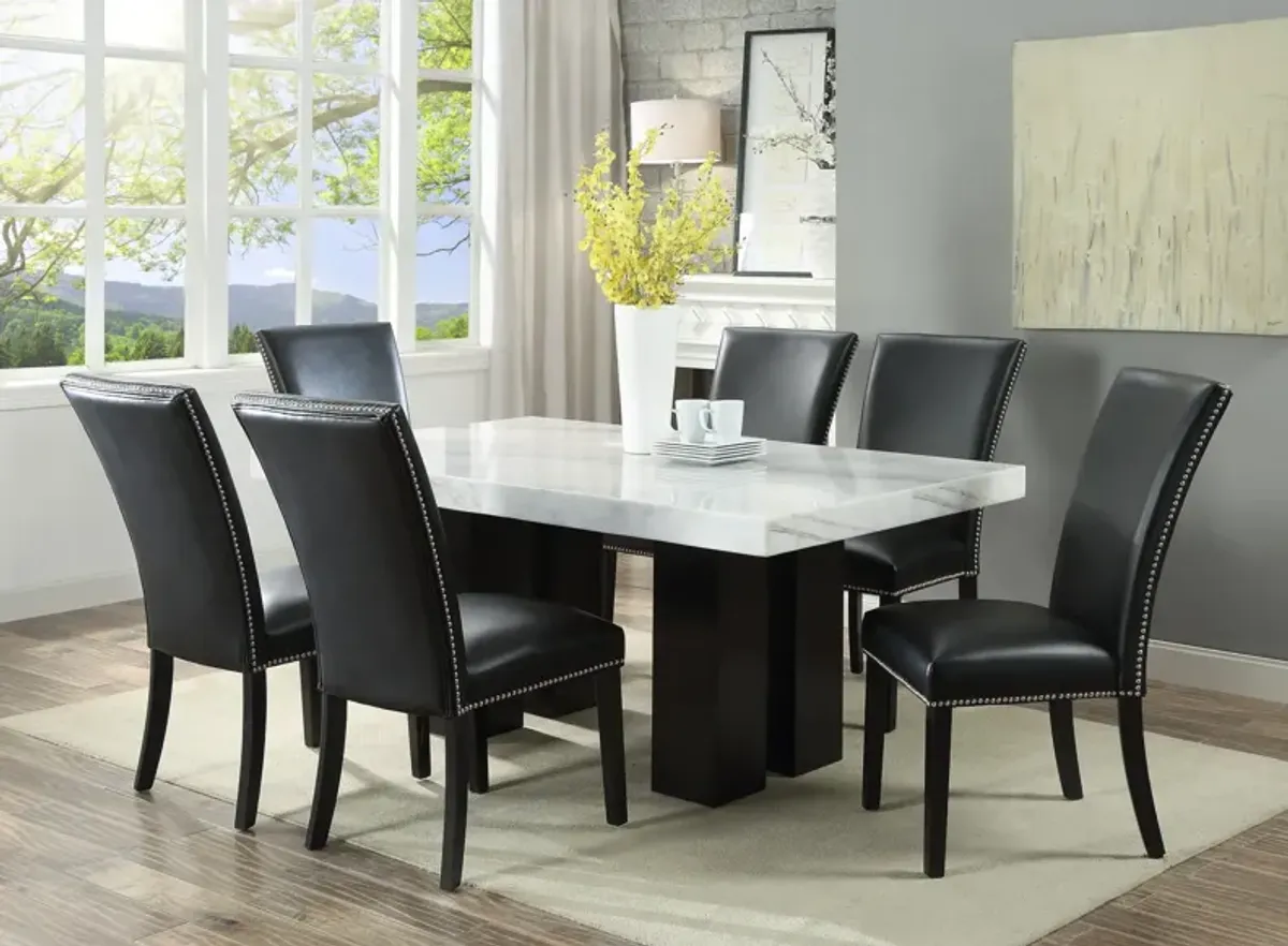 Maxton Dining Table With 6 Black Dining Chairs