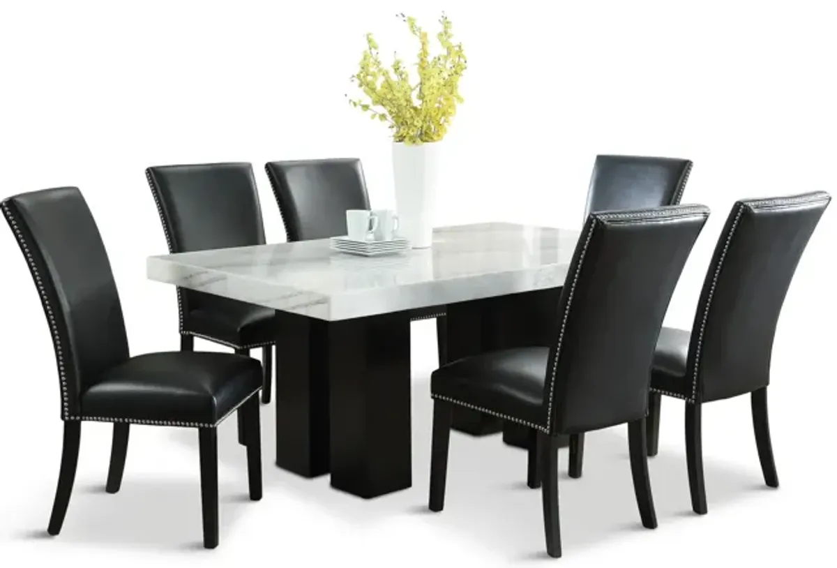 Maxton Dining Table With 6 Black Dining Chairs