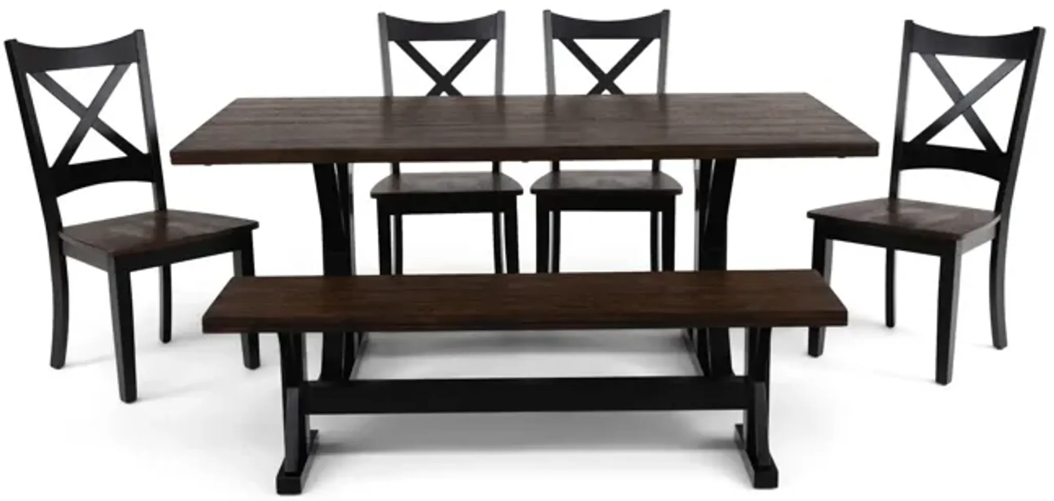 Lexington Table Lexington Table With 4 Chairs And Bench - Black | Furniture.com