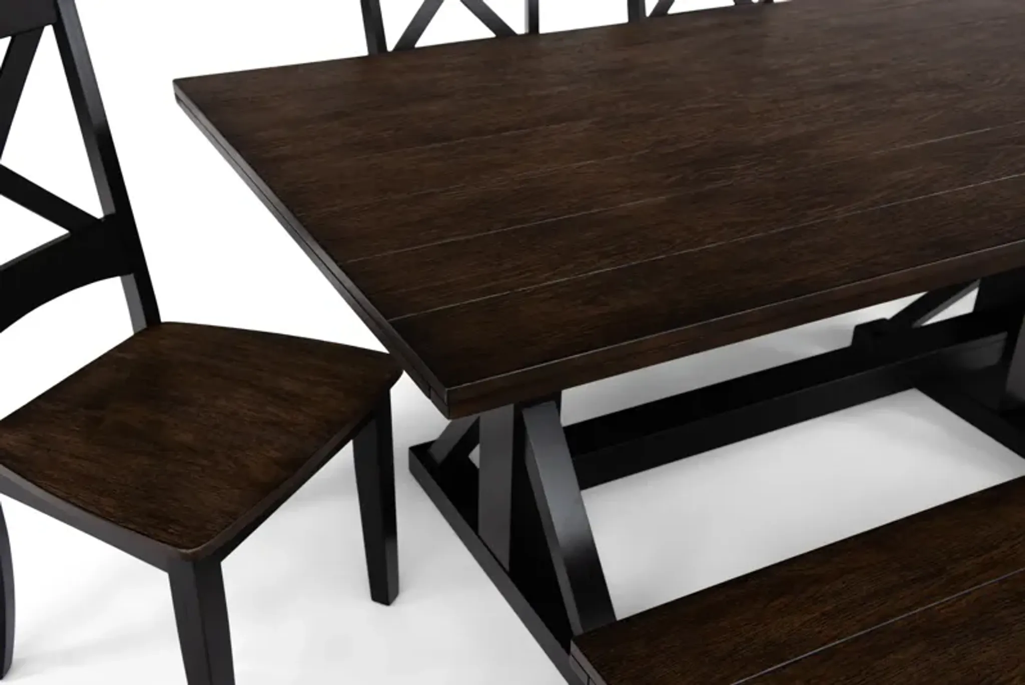 Lexington Table Lexington Table With 4 Chairs And Bench - Black | Furniture.com