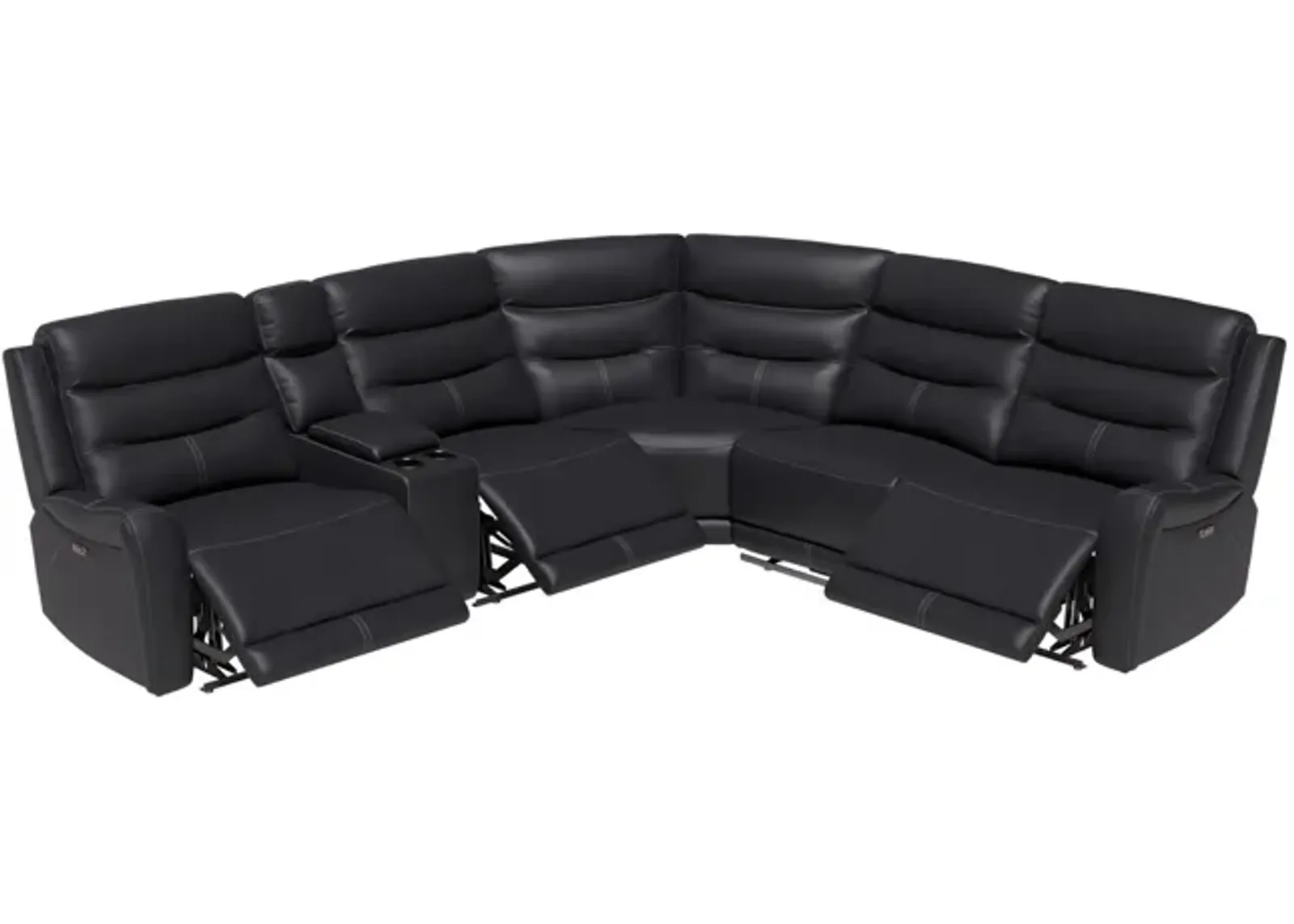 Steven 6 Piece Leather Power Reclining Modular Sectional