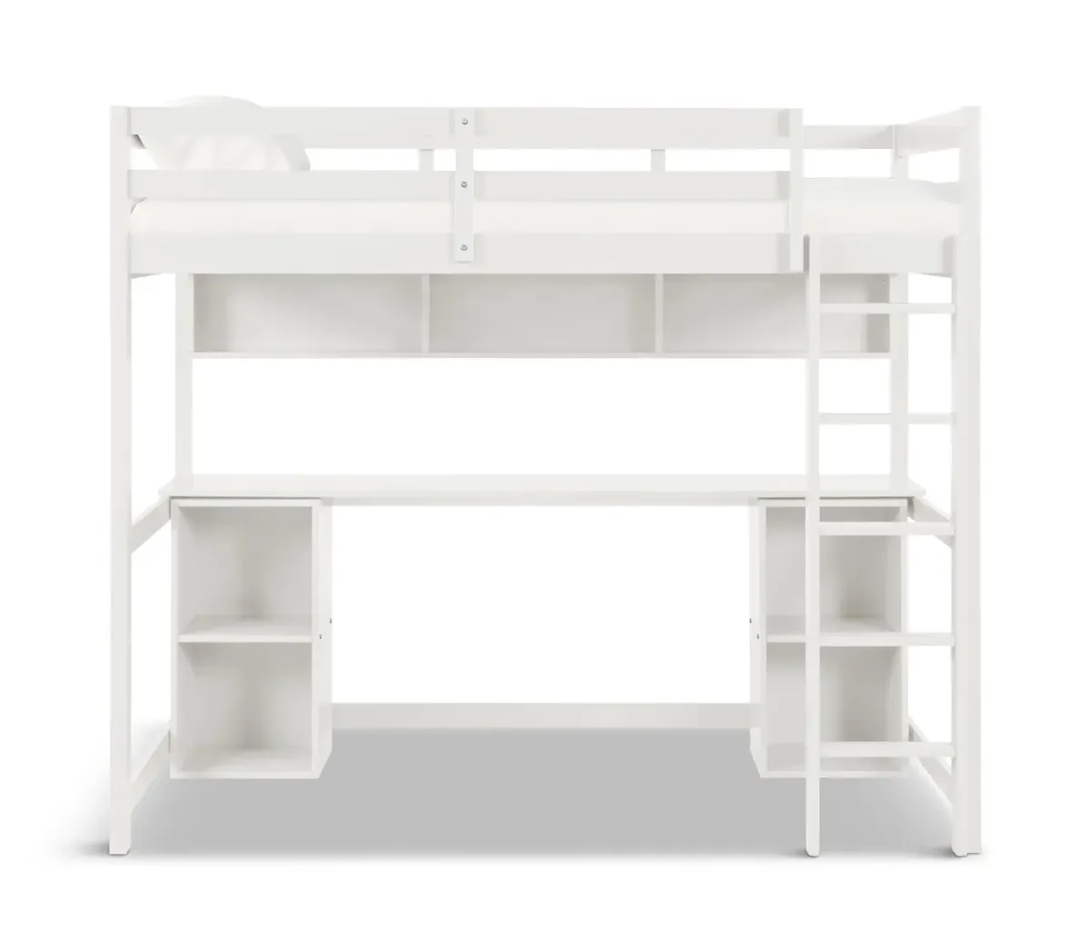 Scout Loft Bed With Desk And Ladder - White