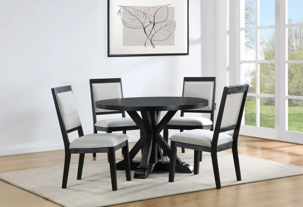 Molly Black Dining Table With 4 Chairs