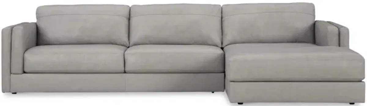 Raya Leather Sectional - Right Chaise