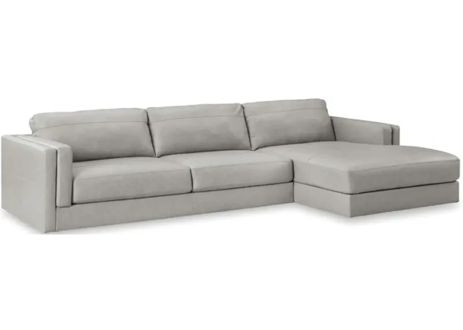 Raya Leather Sectional - Right Chaise