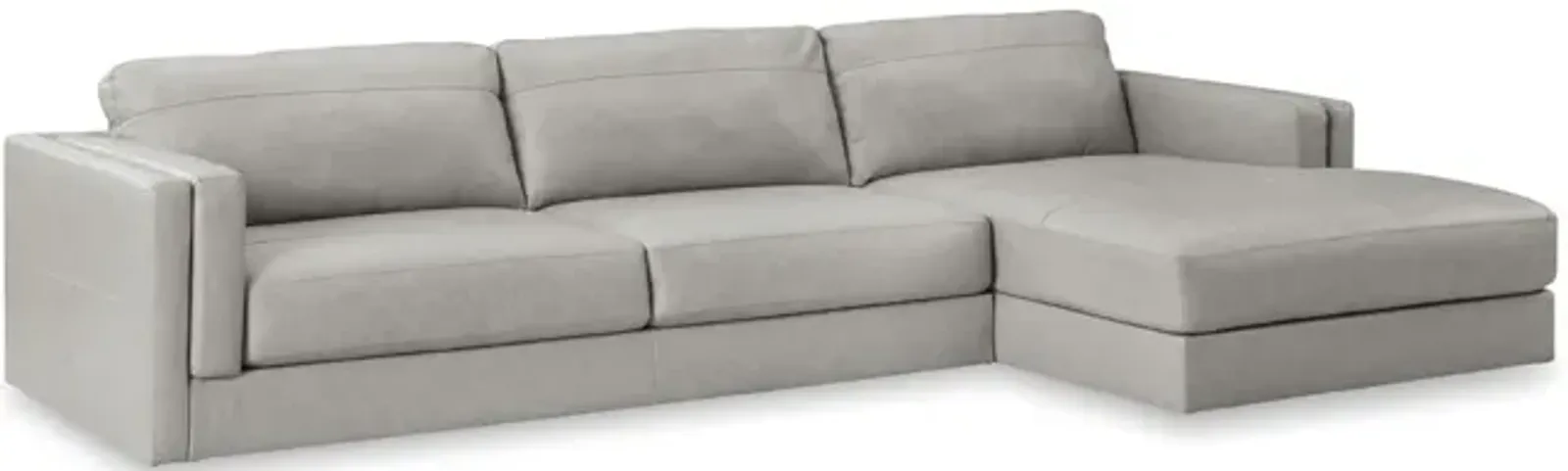 Raya Leather Sectional - Right Chaise