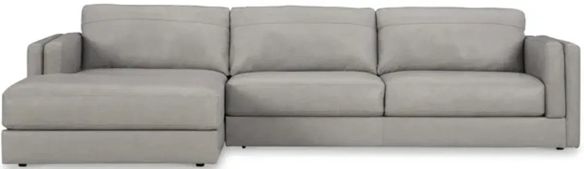 Raya Leather Sectional - Left Chaise