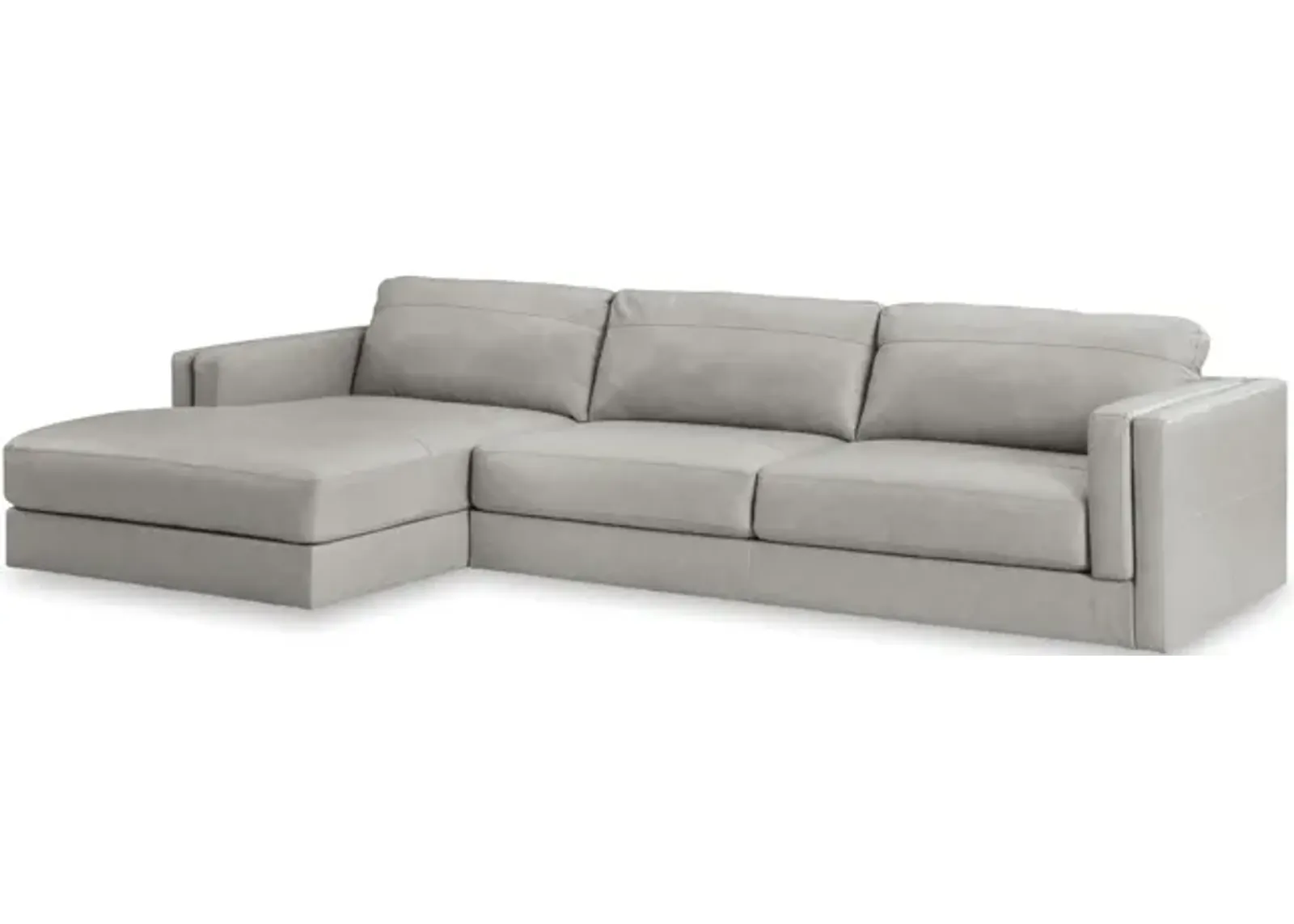 Raya Leather Sectional - Left Chaise