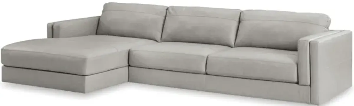 Raya Leather Sectional - Left Chaise