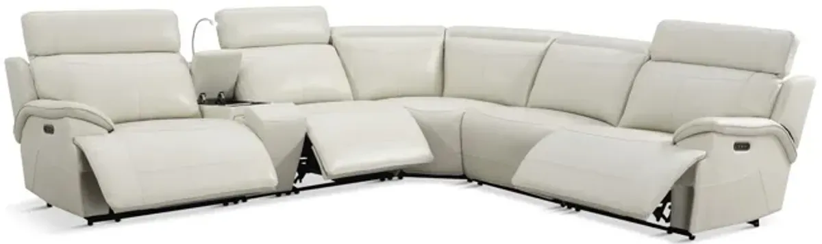 Judith 6 Piece Leather Power Reclining Sectional - Natural