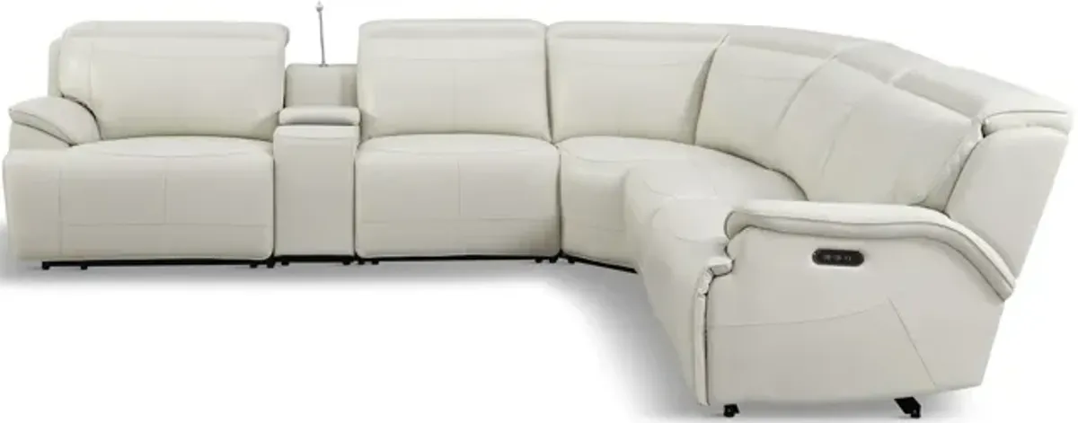 Judith 6 Piece Leather Power Reclining Sectional