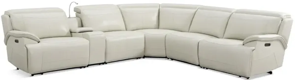 Judith 6 Piece Leather Power Reclining Sectional