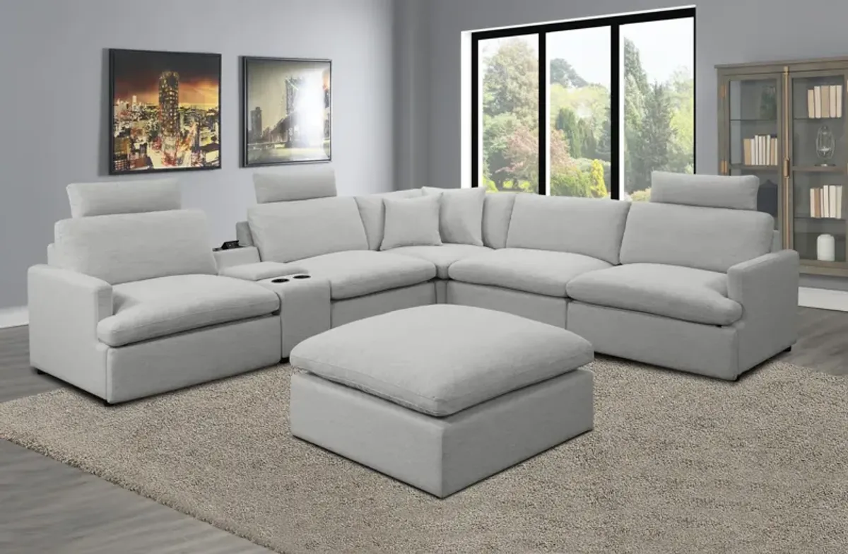 Nokomis 6 Piece Power Sectional With Ottoman