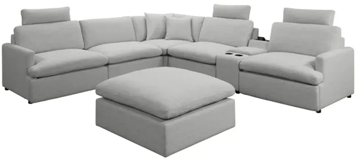 Nokomis 6 Piece Power Sectional With Ottoman