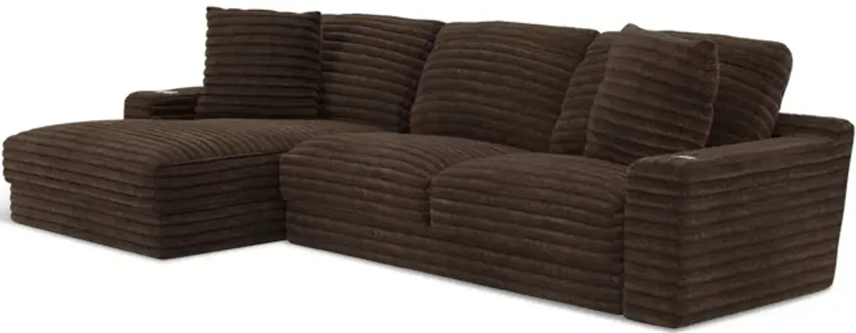 Portia Sectional Left Chaise - Chocolate