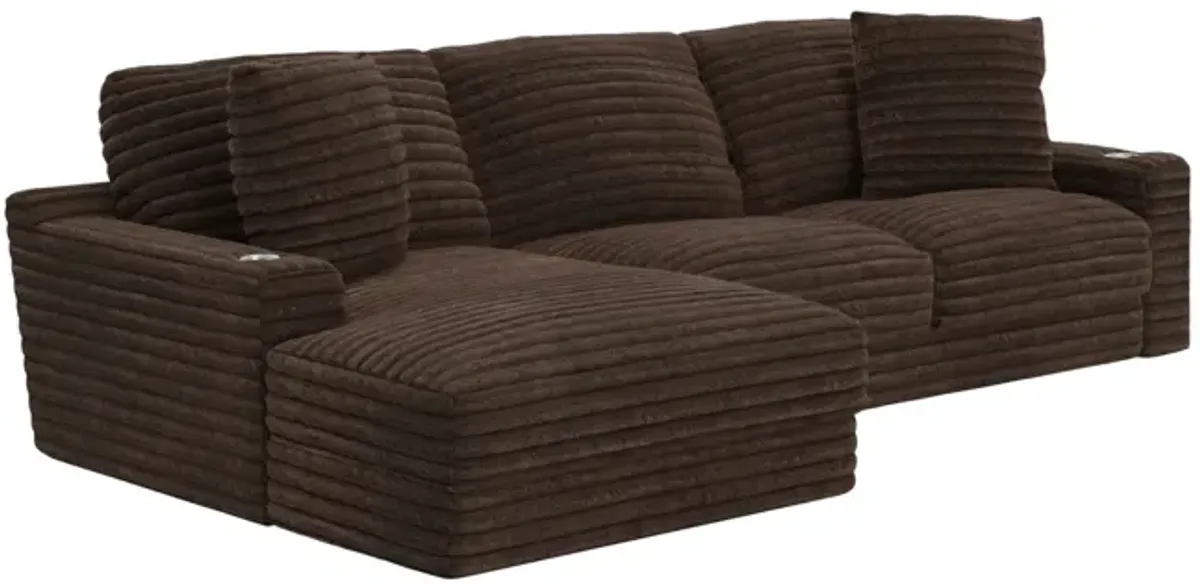 Portia Sectional Left Chaise - Chocolate