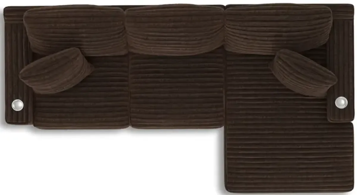 Portia Sectional Right Chaise - Chocolate