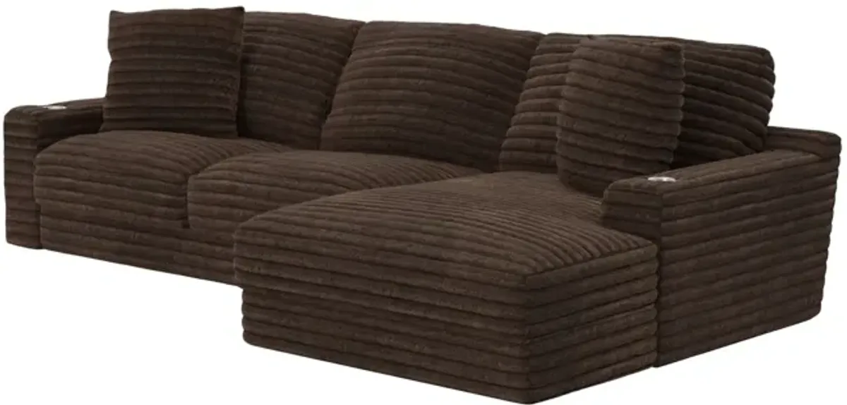 Portia Sectional Right Chaise - Chocolate