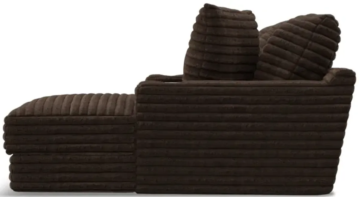 Portia Sectional Right Chaise - Chocolate