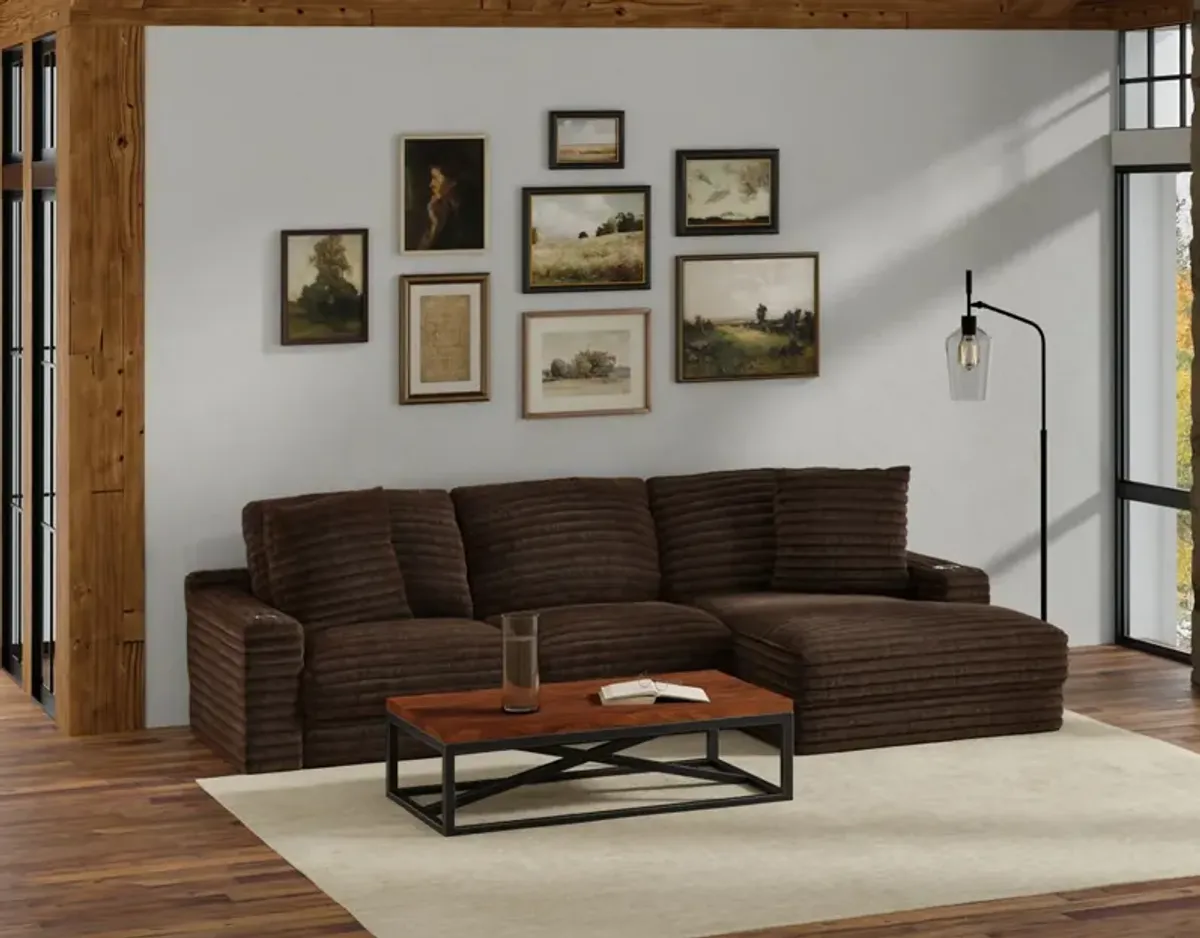 Portia Sectional Right Chaise - Chocolate