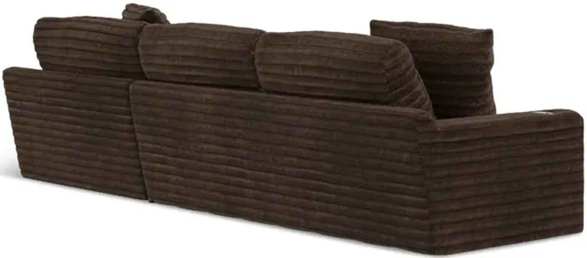 Portia Sectional Right Chaise - Chocolate