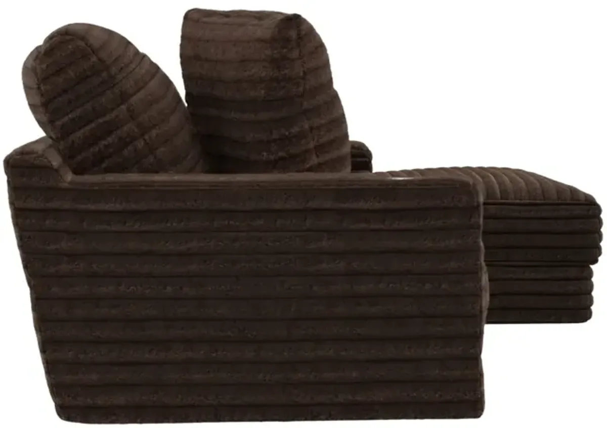 Portia Sectional Right Chaise - Chocolate