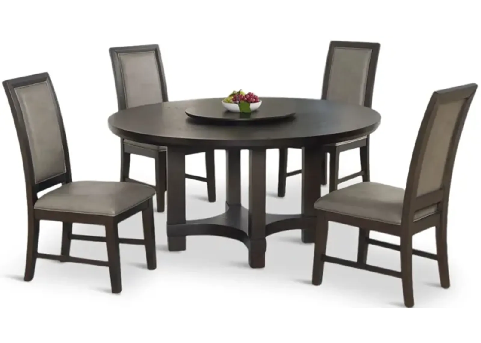 Jeffries Round Lazy Susan Table With 4 Dining Chairs