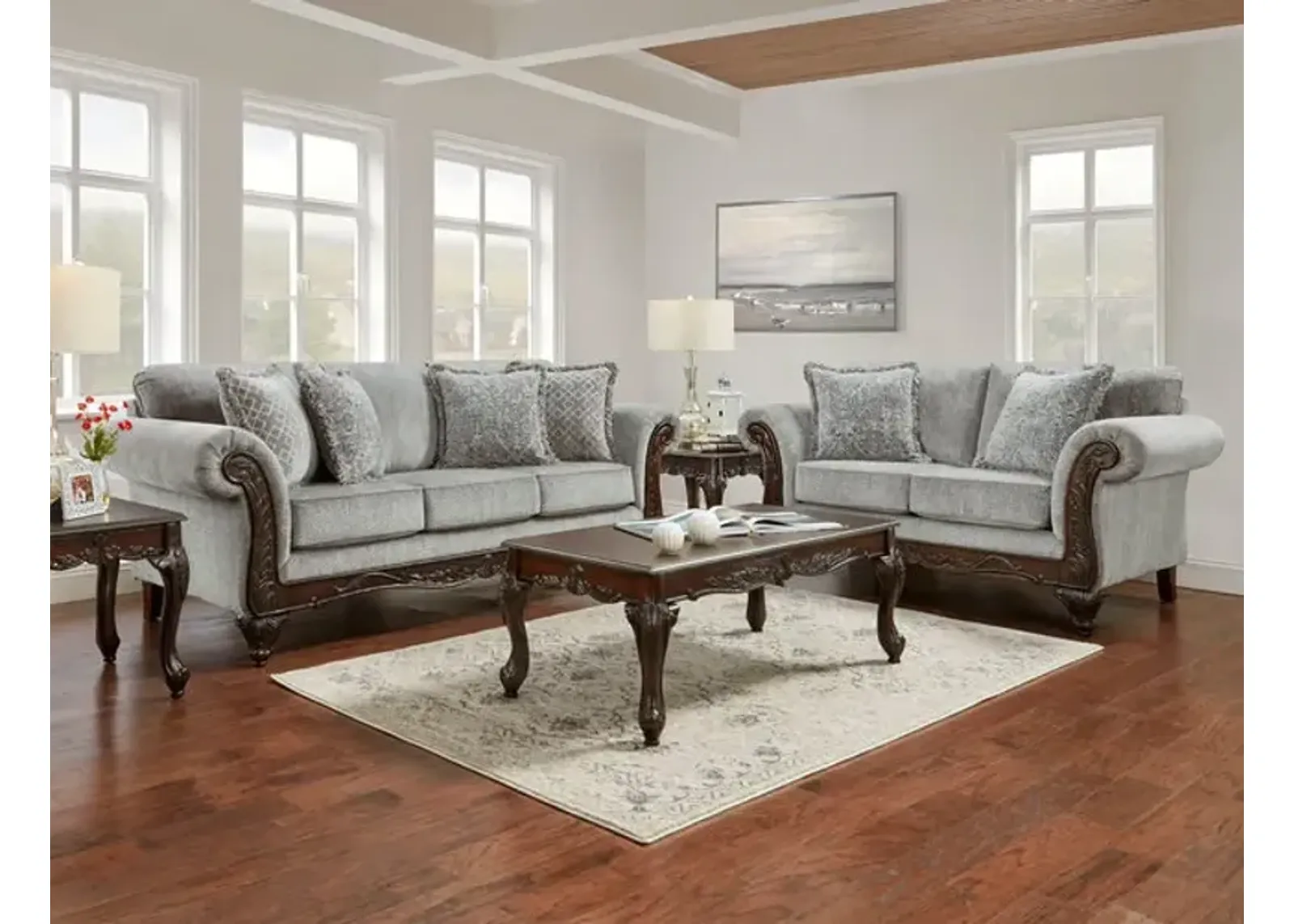 Walter Sofa And Loveseat Set - Slate