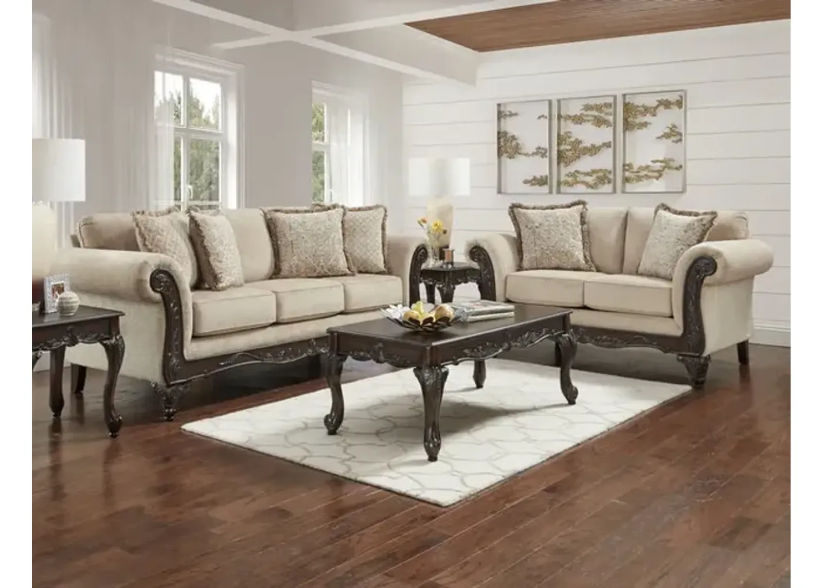 Walter Sofa And Loveseat Set - Wheat