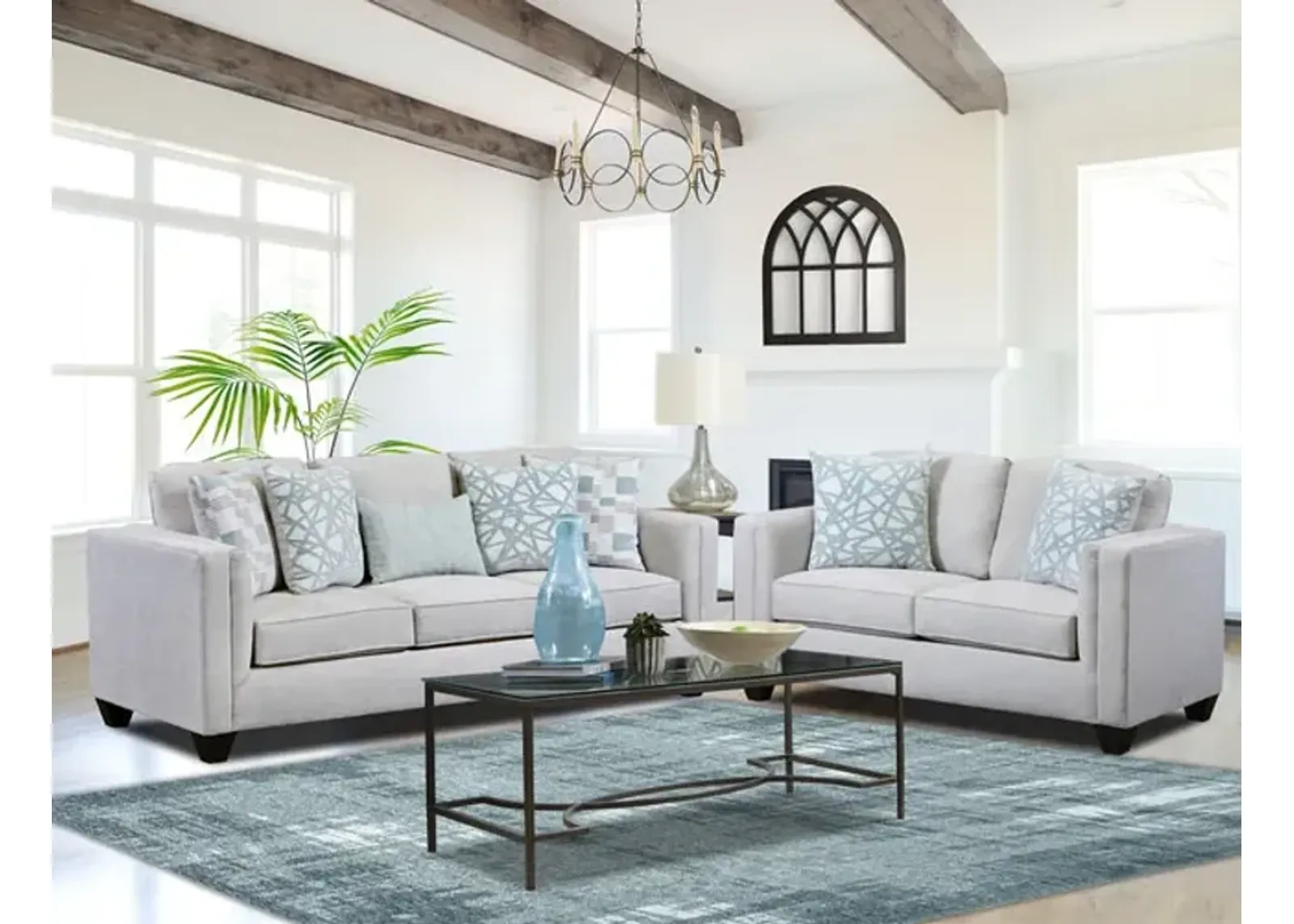 Aurora Sofa And Loveseat Set - Winter