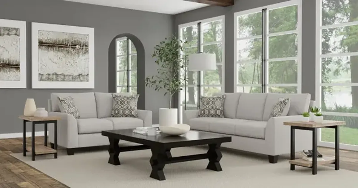 Everly Sofa And Loveseat Set - Beige