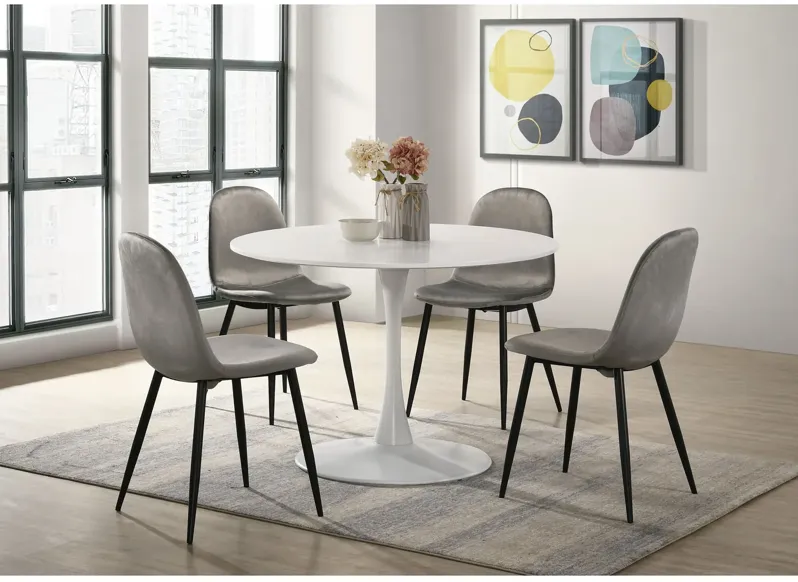 Harvey Table With 4 Ivy Chairs - Light Grey