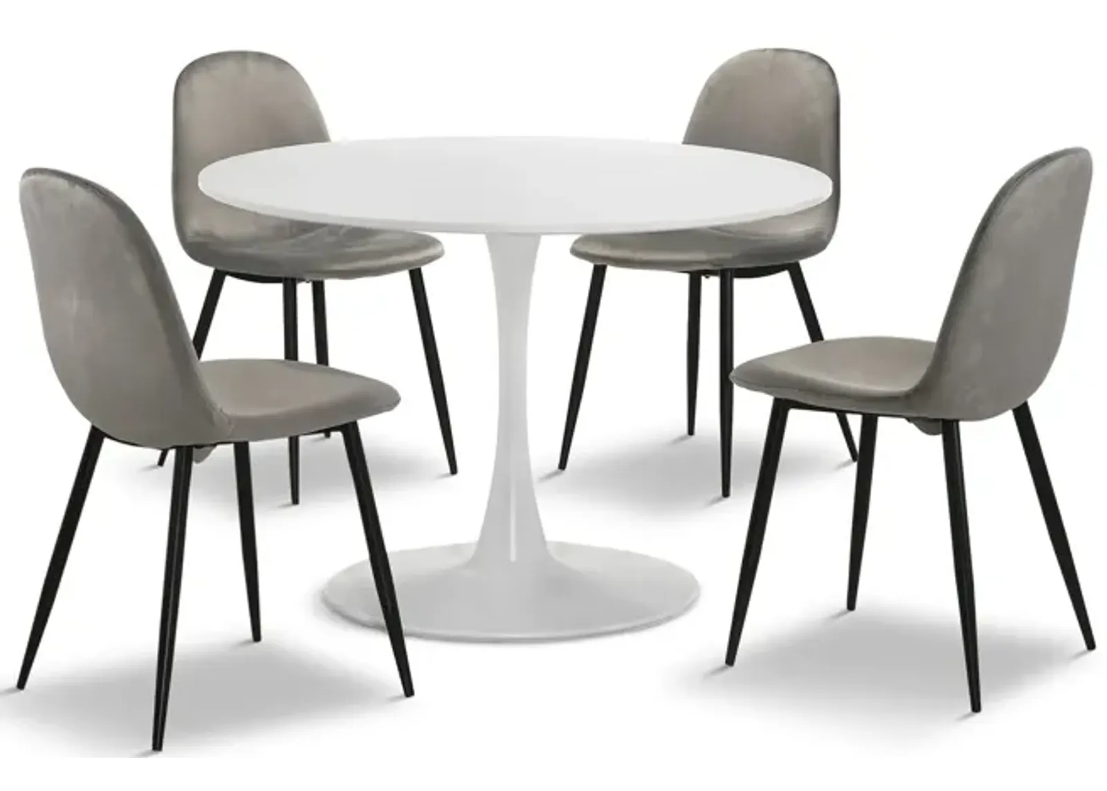 Harvey Table With 4 Ivy Light Grey Chairs