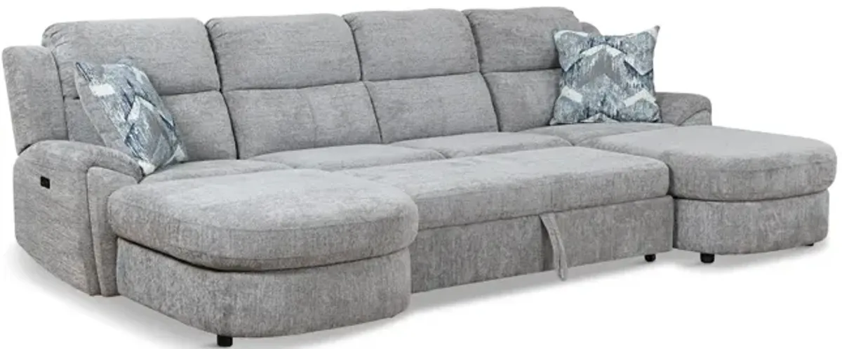 Maya 3 Piece Power Reclining Sectional - Platinum