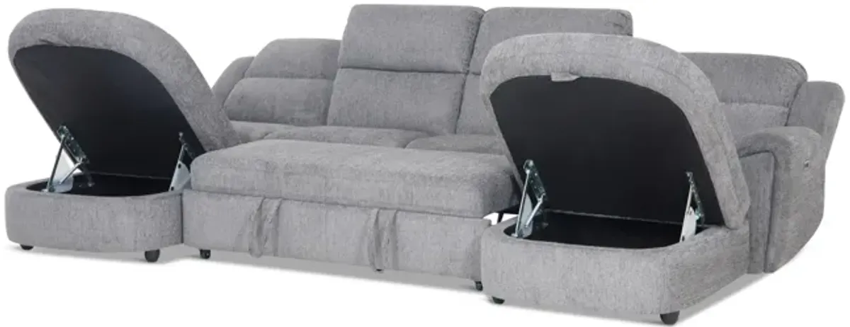 Maya 3 Piece Power Reclining Sectional - Platinum