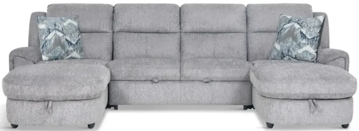 Maya 3 Piece Power Reclining Sectional - Platinum