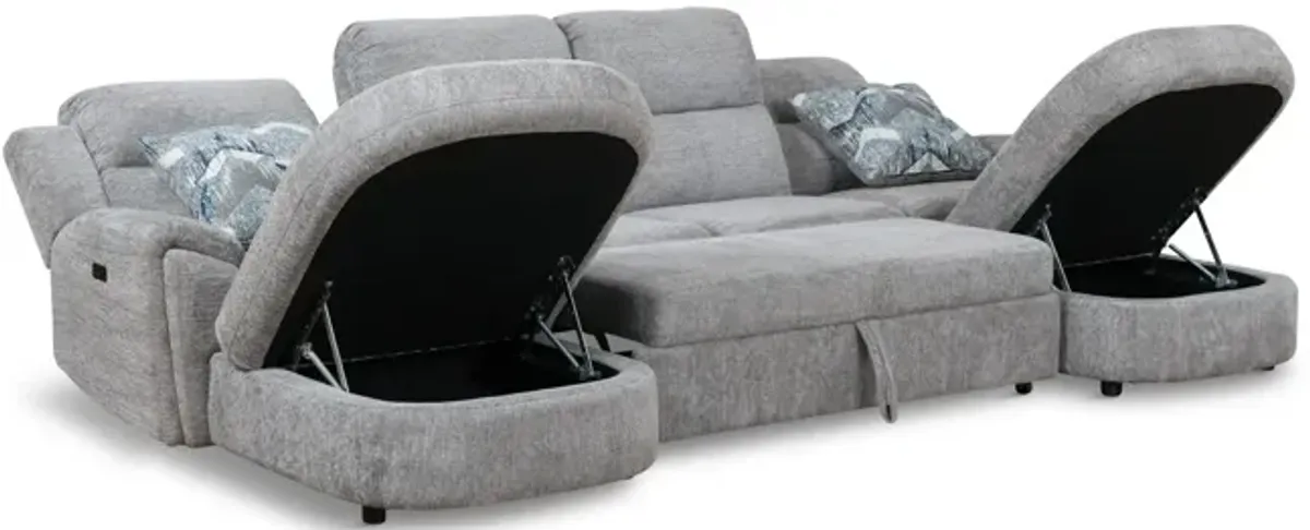 Maya 3 Piece Power Reclining Sectional - Platinum