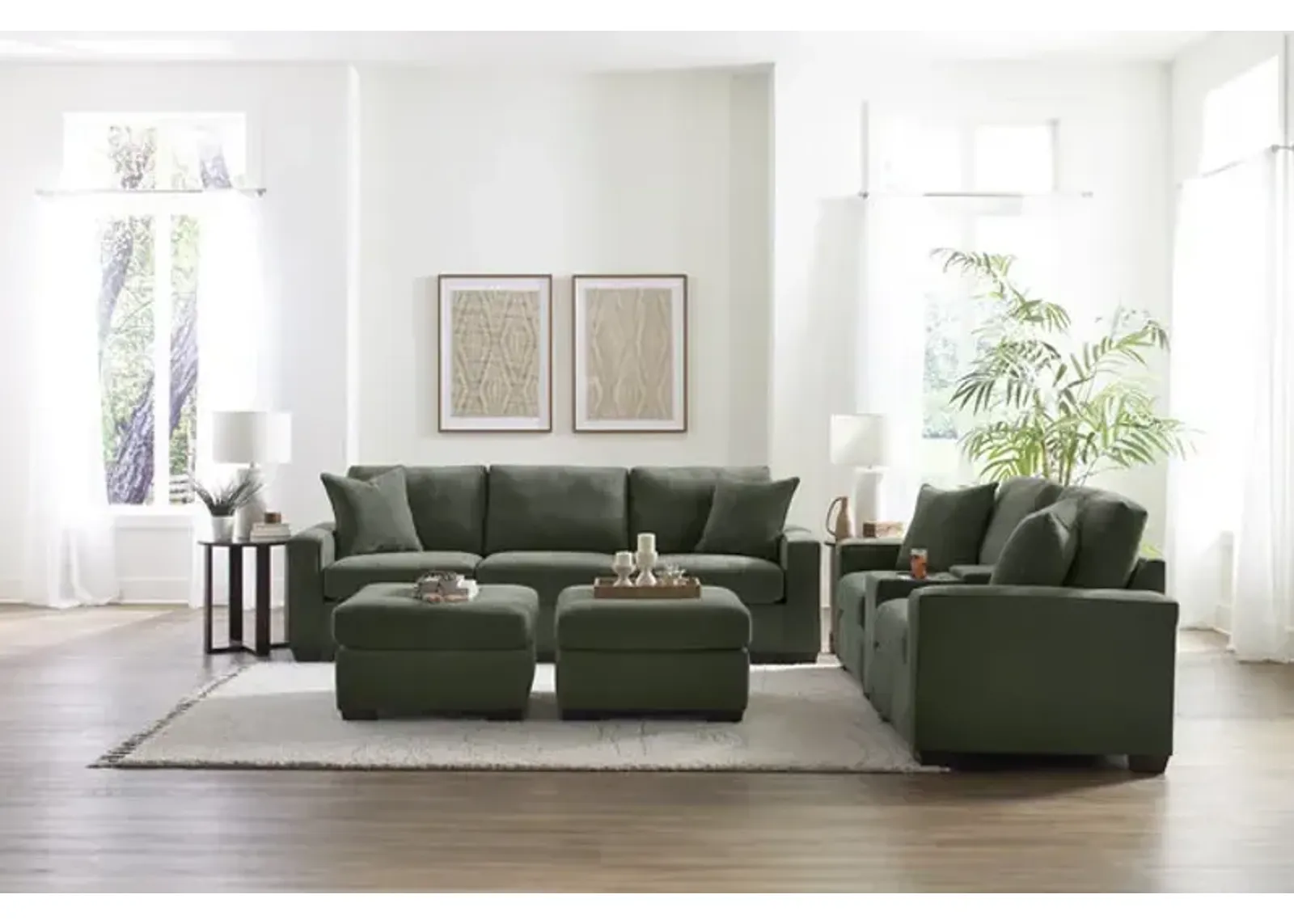 Knox 3 Piece Modular Sectional - Forest