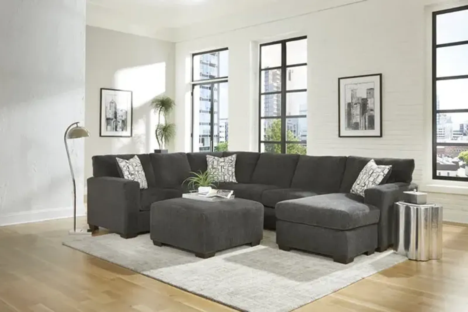 Crew Sectional with Right Chaise - Charcoal