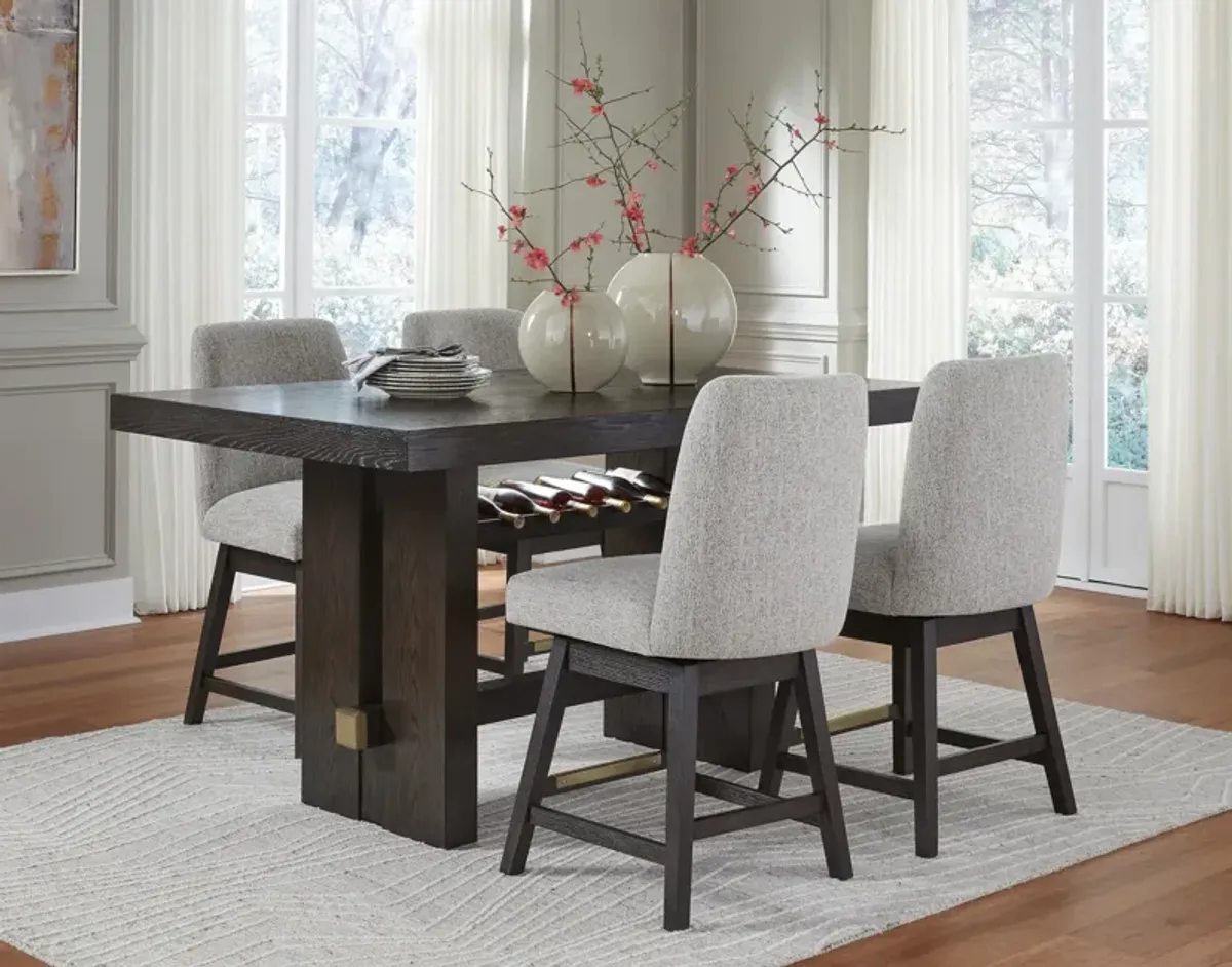 Gilmore Counter Table With 4 Swivel Counter Stools