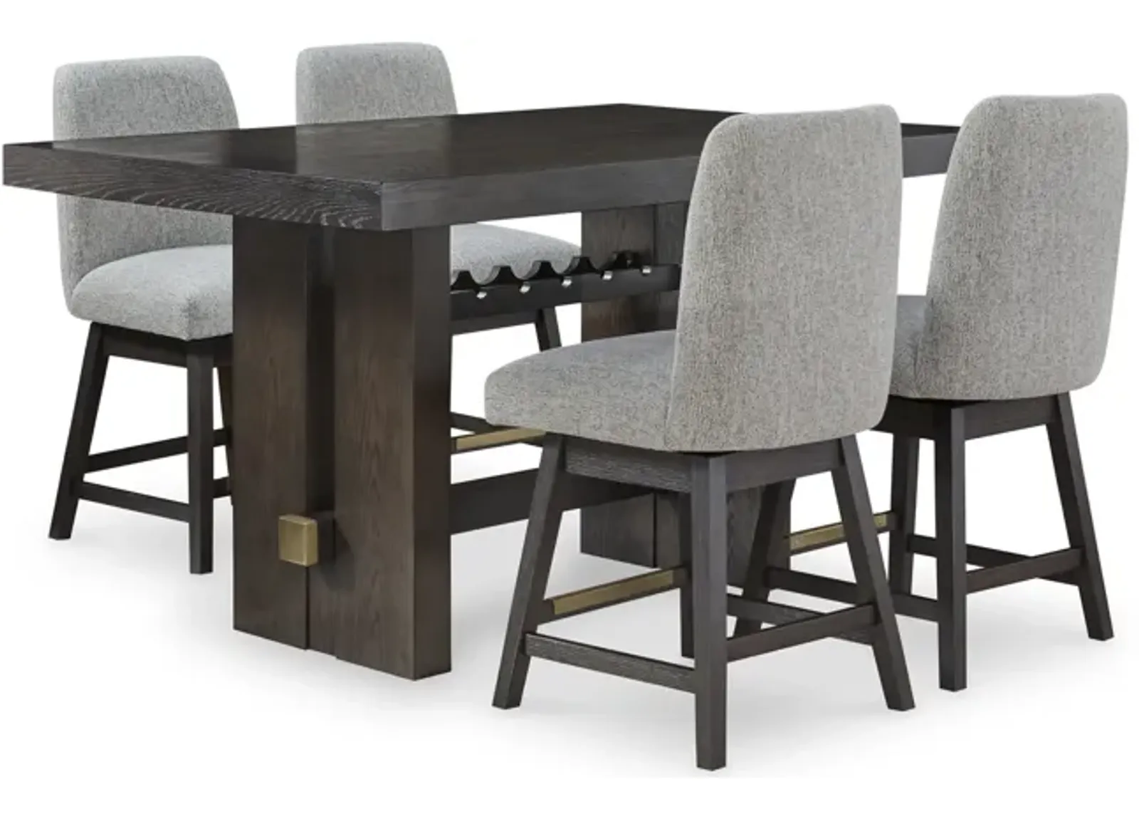 Gilmore Counter Table With 4 Swivel Counter Stools