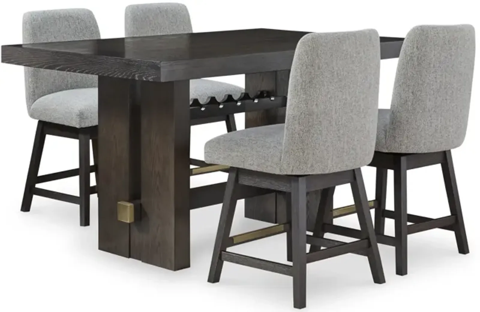 Gilmore Counter Table With 4 Swivel Counter Stools