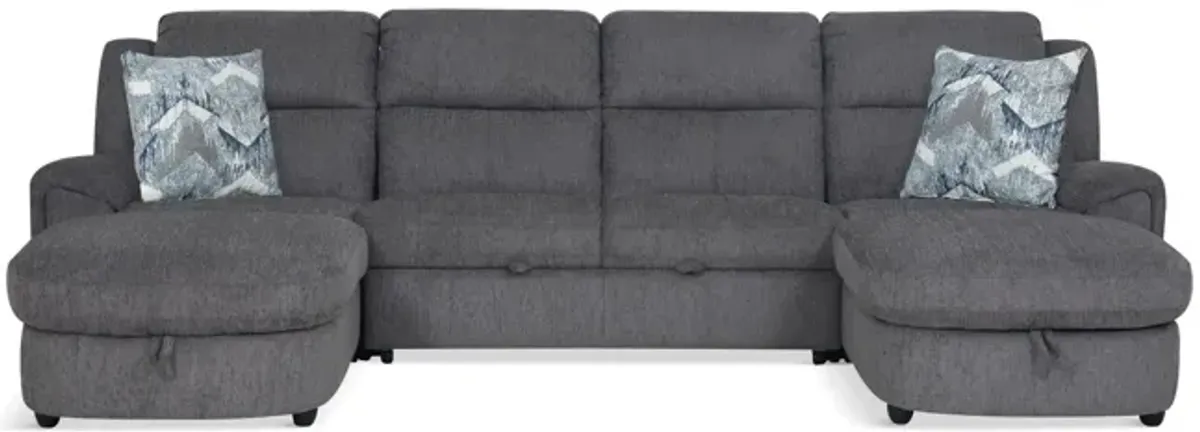 Maya 3 Piece Power Reclining Sectional - Graphite