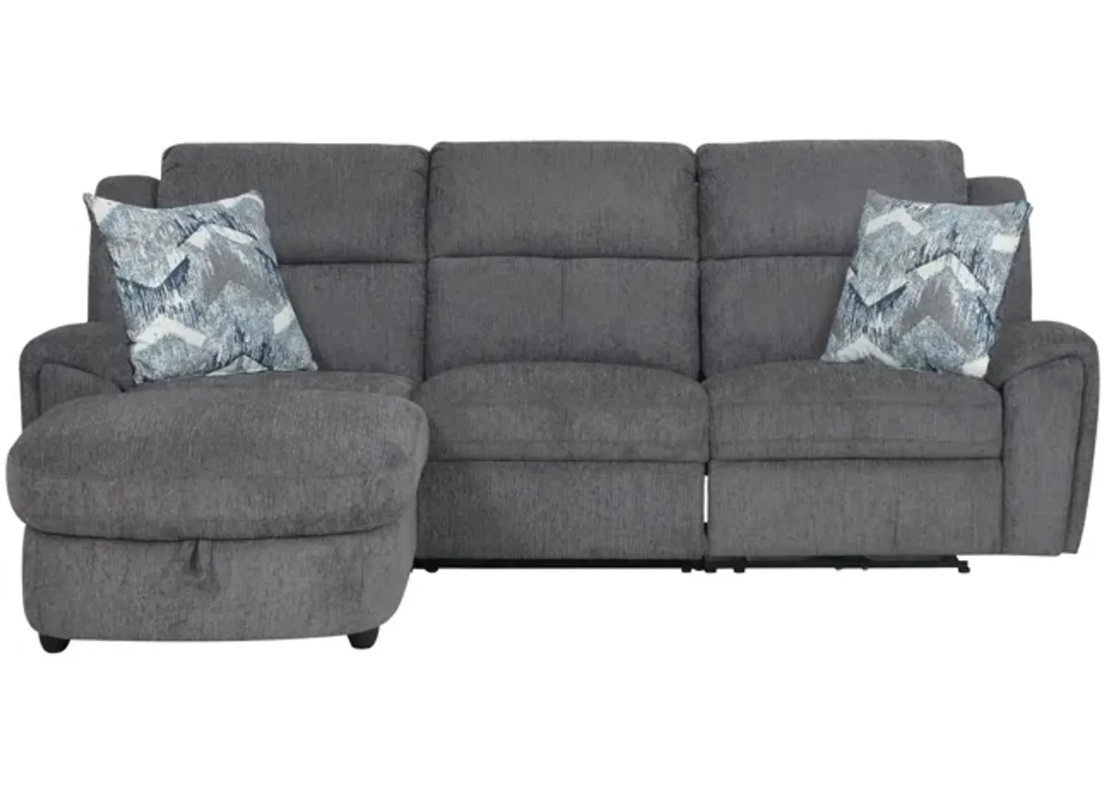 Maya Power Reclining Sectional with Left Chaise - Graphite