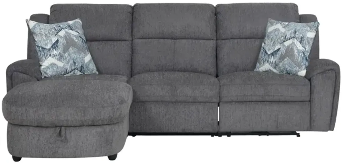 Maya Power Reclining Sectional with Left Chaise - Graphite