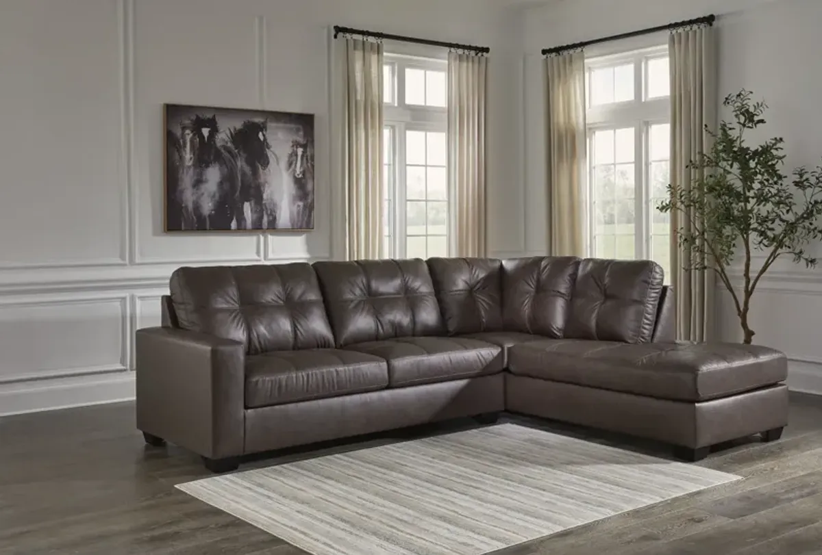 Harold Sectional with Right Chaise - Umber