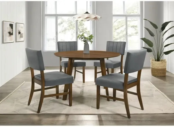 Ireland 48  Round Table With 4 Chairs - Walnut