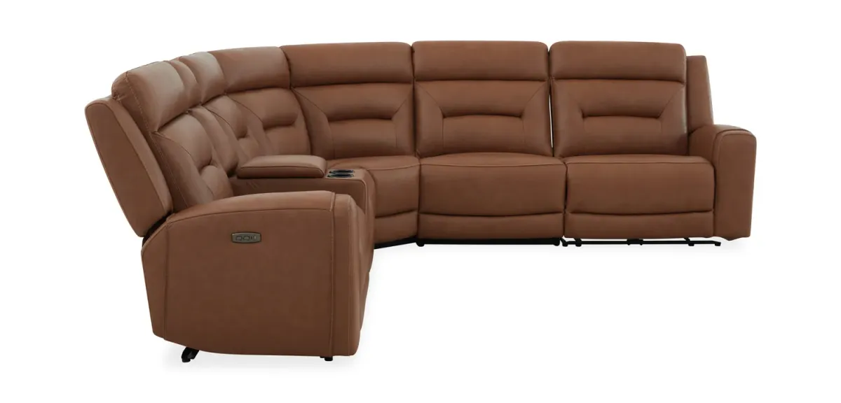 Jackie 6 Piece Leather Power Reclining Sectional