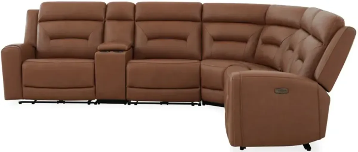 Jackie 6 Piece Leather Power Reclining Sectional